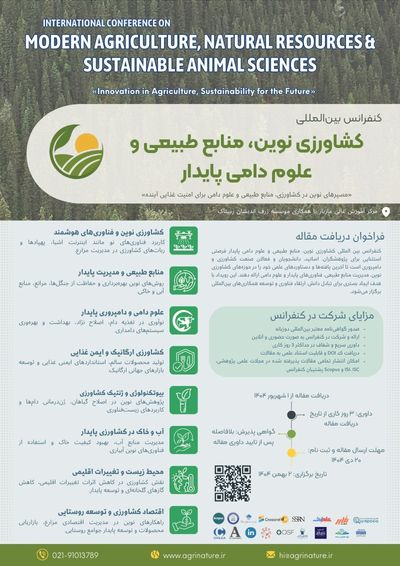 پوستر همایش بینالمللی کشاورزی نوین، منابع طبیعی و علوم دامی پایدار
